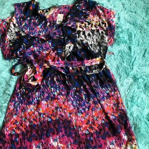 Multi colored dress with tie